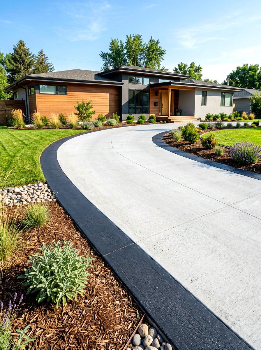 Painted Concrete Driveway Border - 30 driveway border ideas