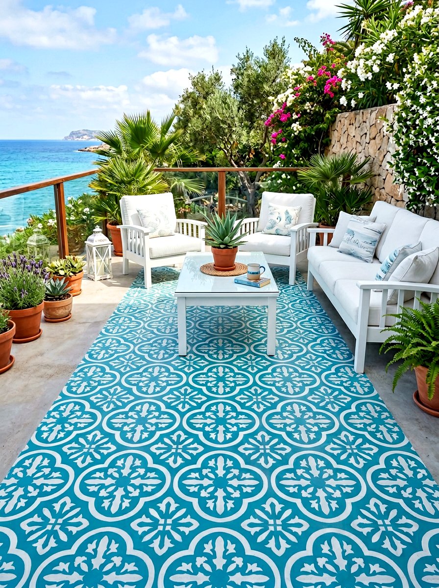 Painted Concrete Floor - 30 patio makeover ideas