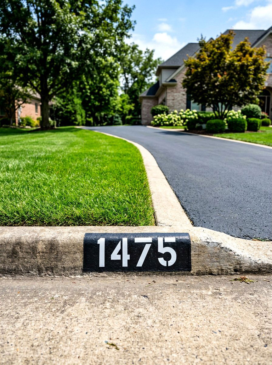 Painted Curb Numbers - 30 house number display ideas