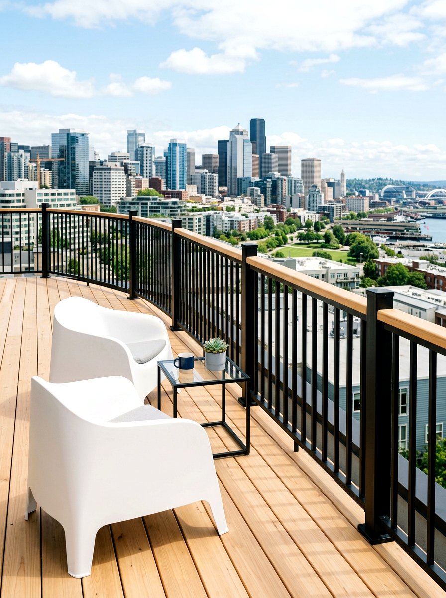 Painted Deck Railing - 30 budget deck ideas