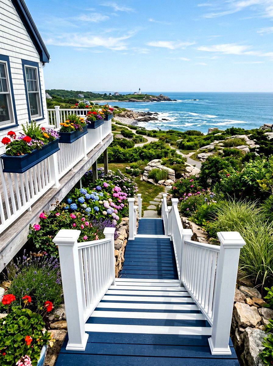 Painted Deck Stairs - 30 deck stair ideas