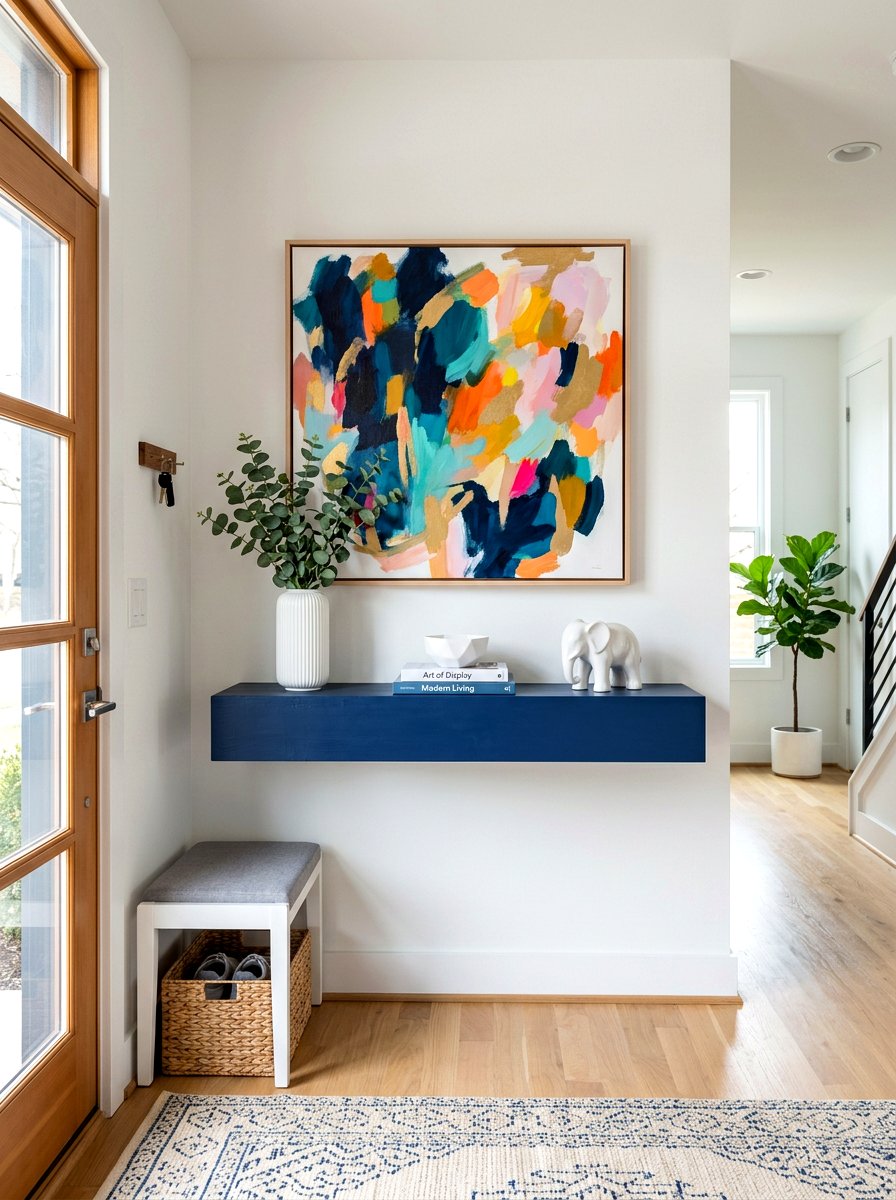 Painted Floating Shelf - 30 wall mounted entry shelf ideas aesthetic