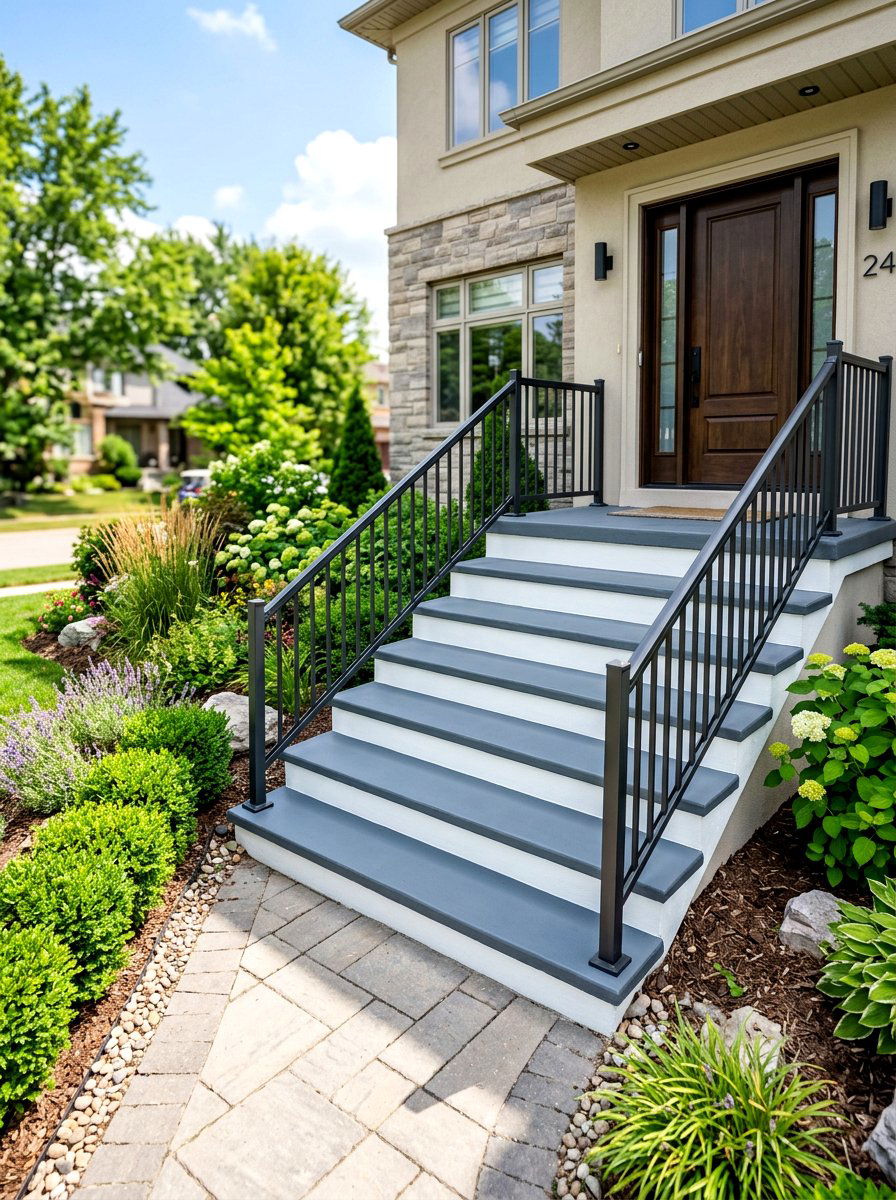 Painted Front Steps - 30 front steps decor ideas