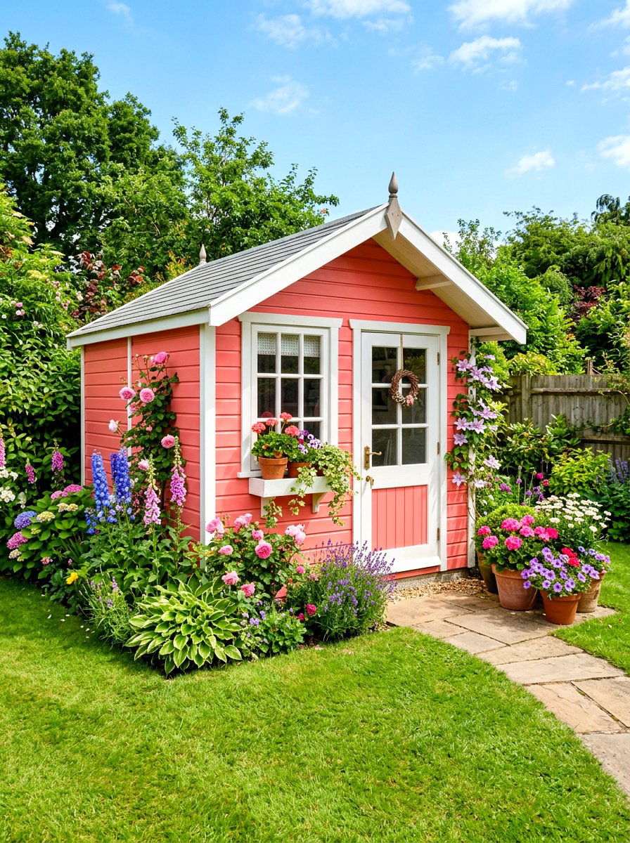 Painted Garden Shed - 30 outdoor storage shed ideas