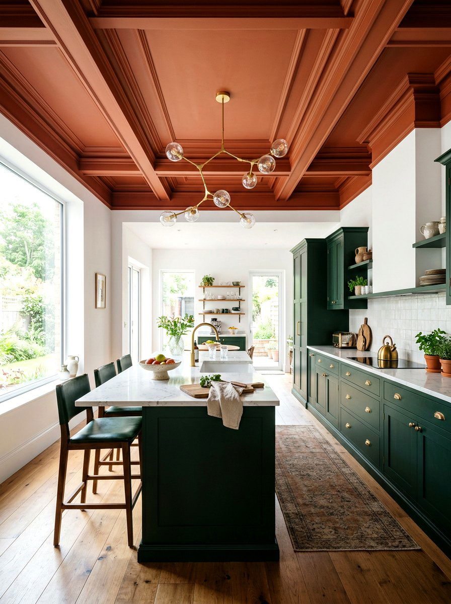 Painted Kitchen Ceiling - 30 maximalist kitchen ideas