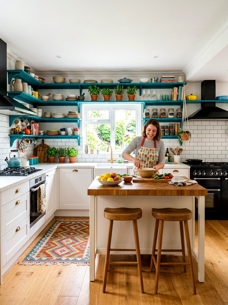 Painted Kitchen Shelves - 30 kitchen shelfie ideas