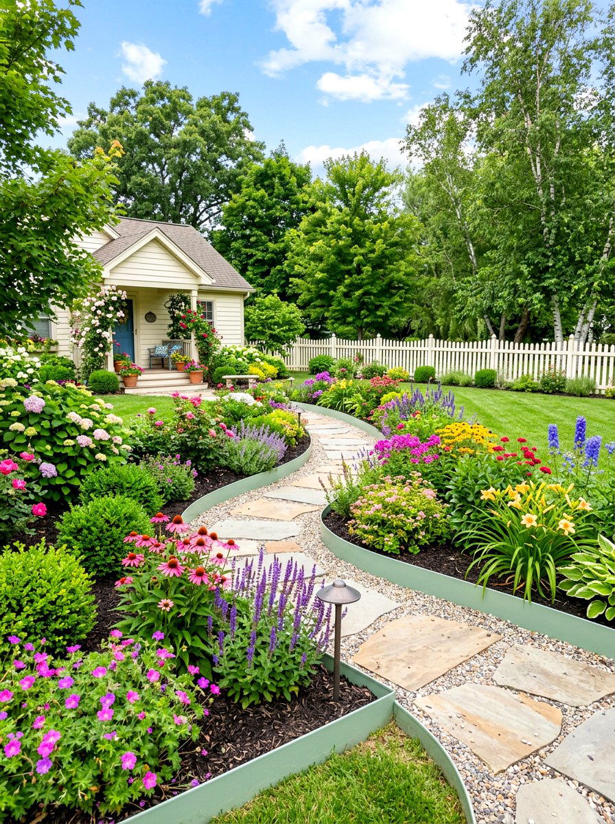 Painted Metal Garden Edging - 30 metal landscape edging ideas