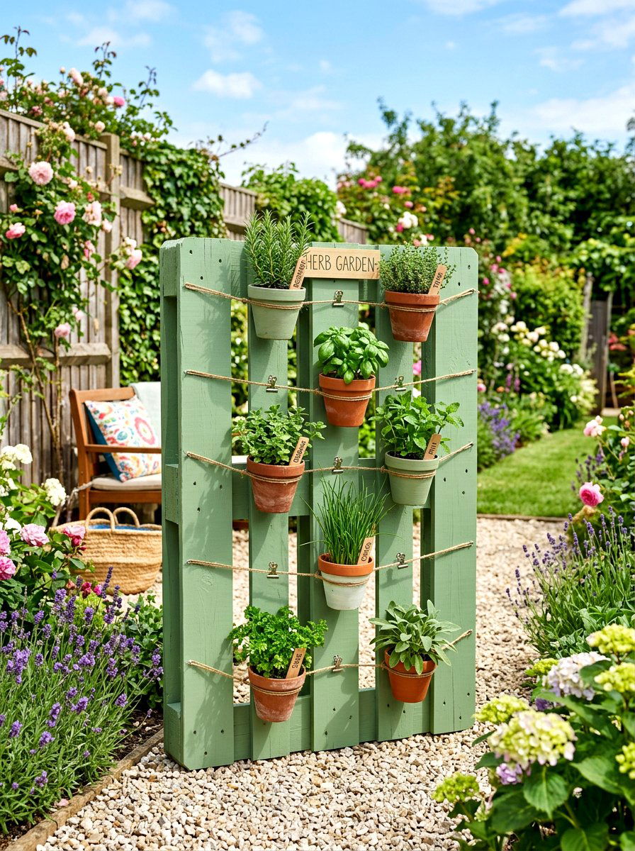Painted Pallet Screen - 30 AC unit landscaping ideas
