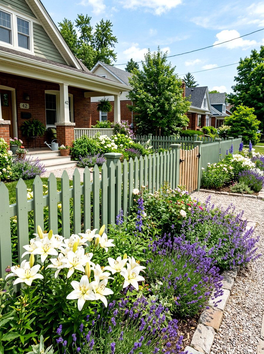 Painted Picket Fence - 30 decorative fence ideas