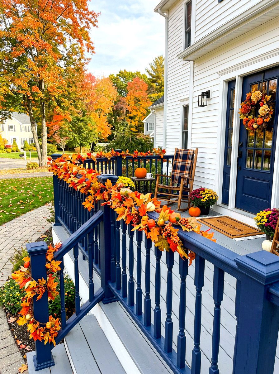 Painted Pressure Treated Railing - 30 front porch railing ideas