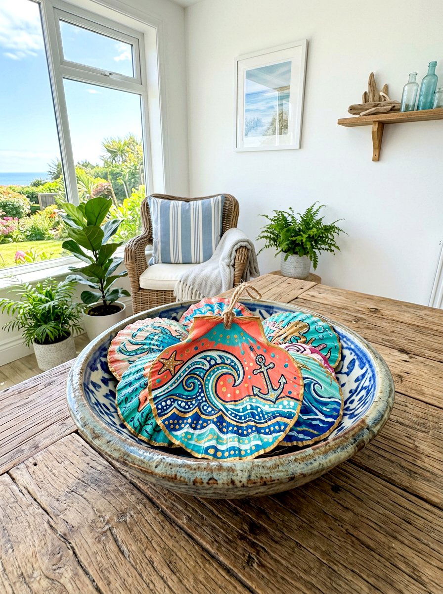 Painted Shell Ornaments - 30 shell decor ideas
