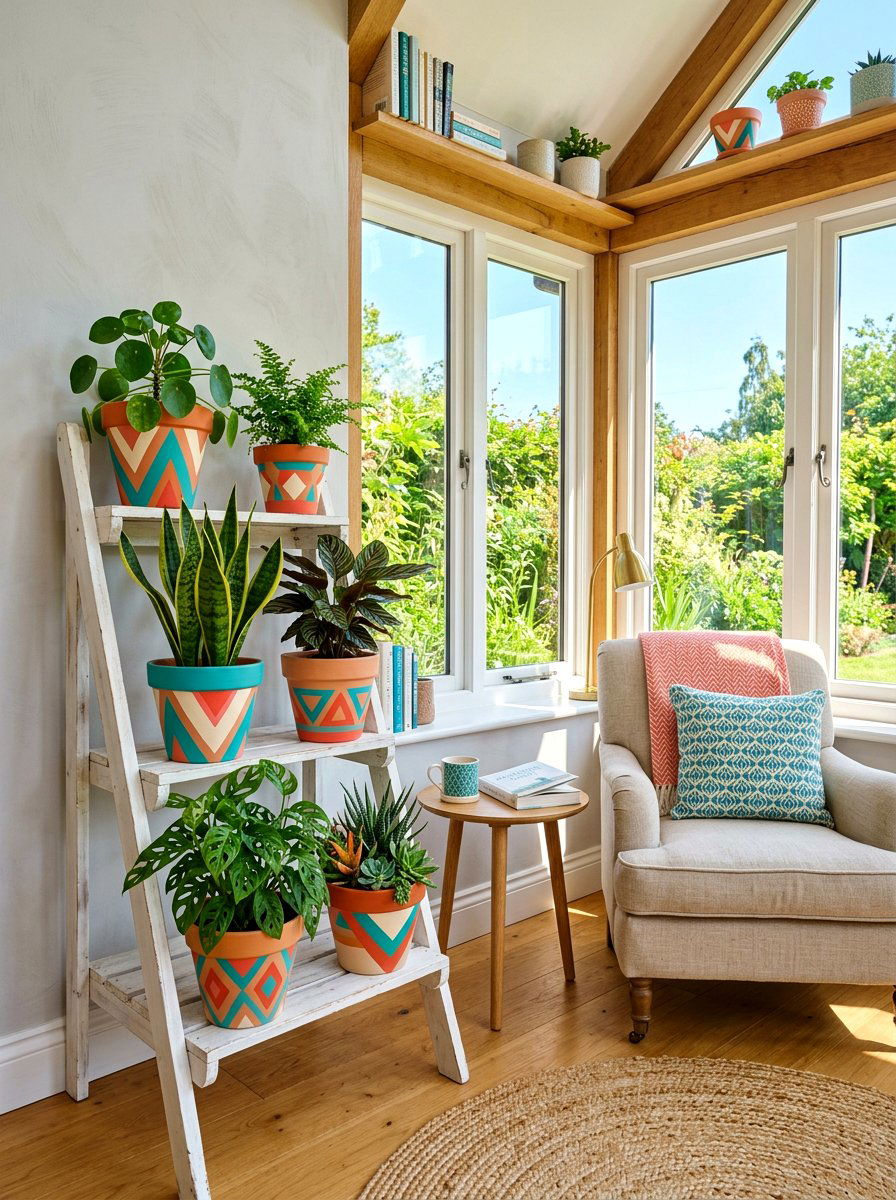 Painted Terracotta Pots - 30 diy look planter ideas