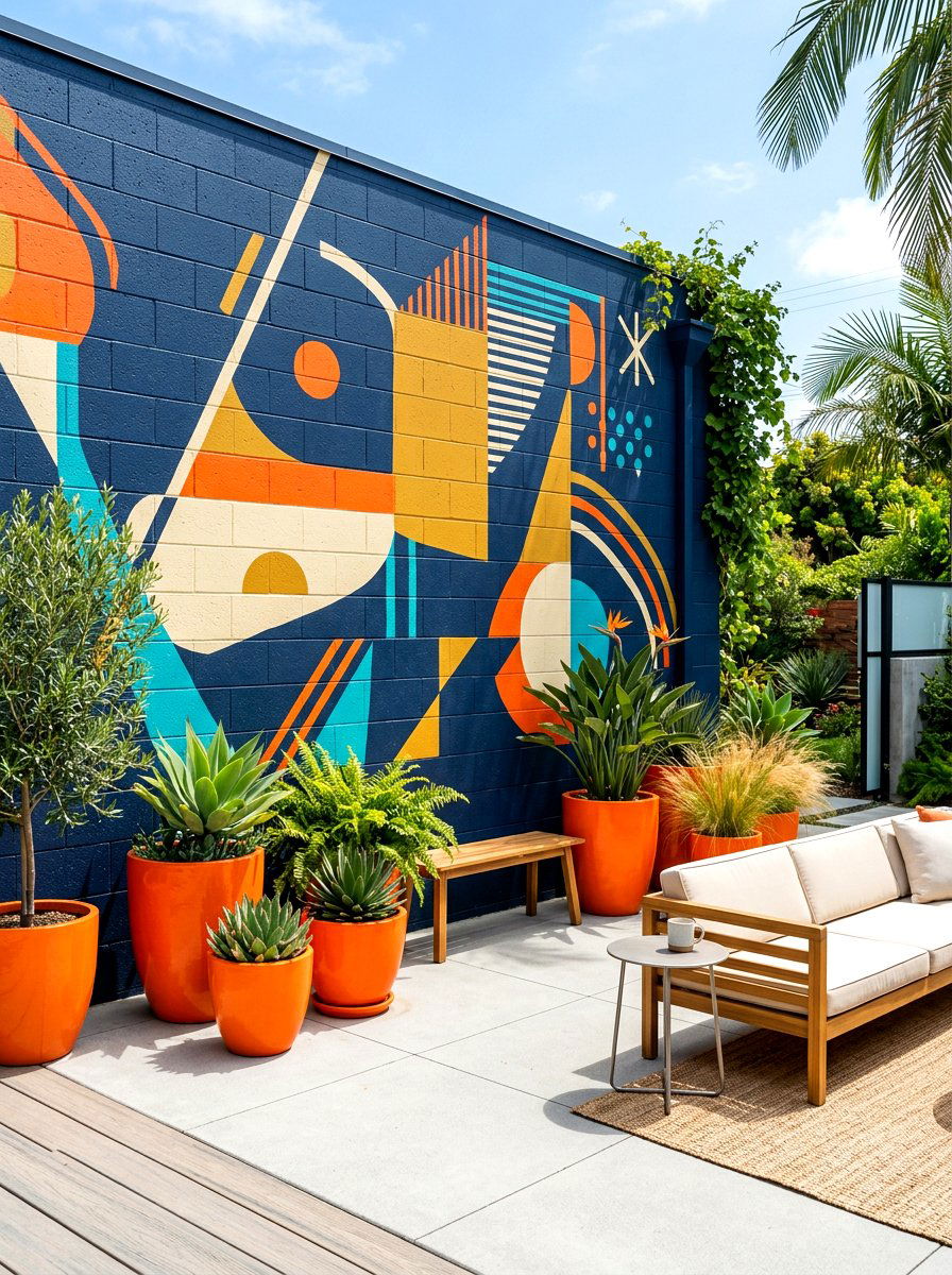 Painted Wall - 30 garden wall ideas