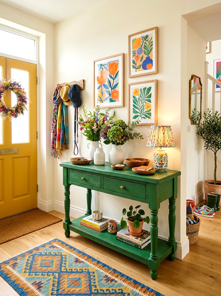 Painted Wood Console Table - 30 front hall console ideas
