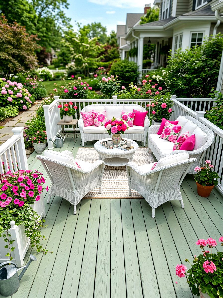 Painted Wood Deck - 30 small deck ideas
