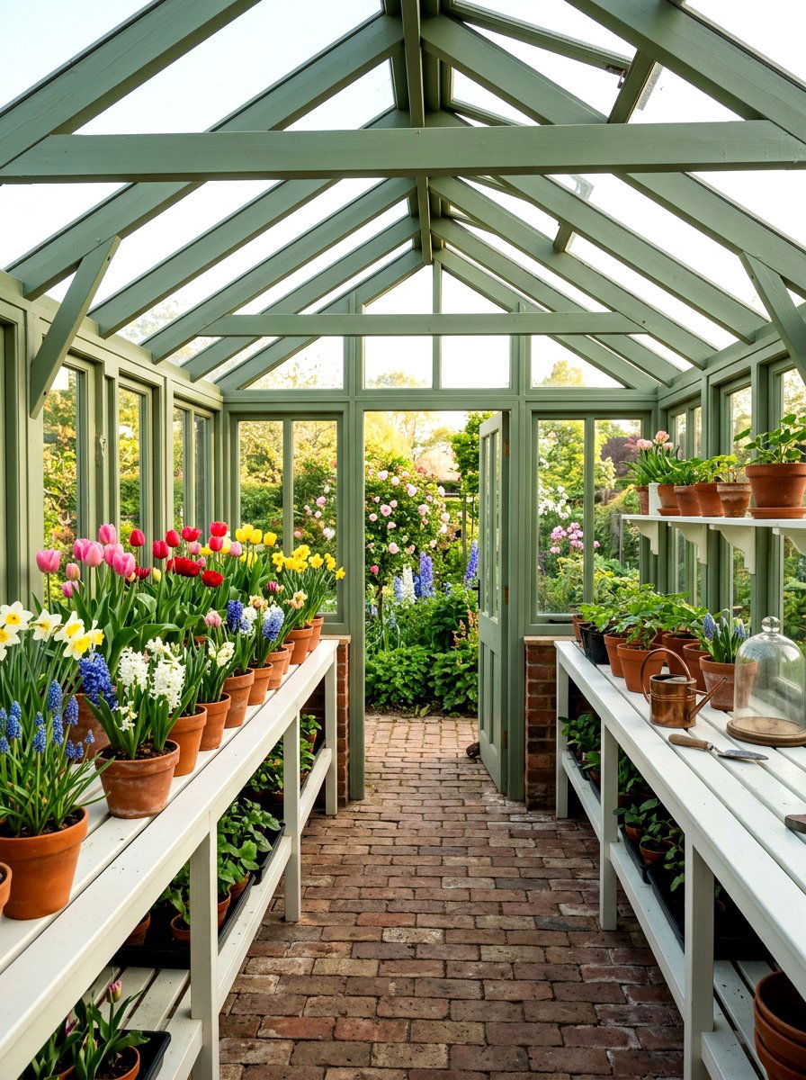 Painted Wood Greenhouse - 30 attached greenhouse ideas