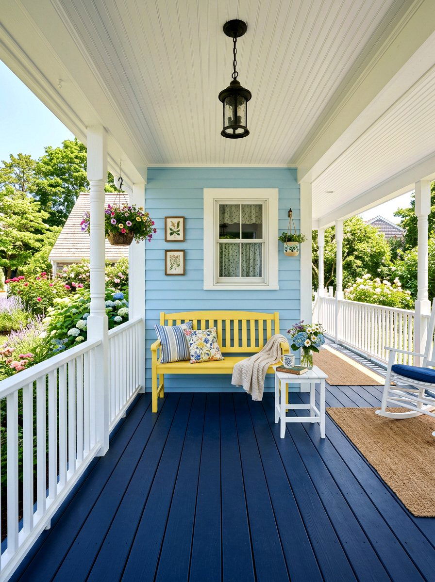 Painted Wood Porch - 30 shed porch ideas