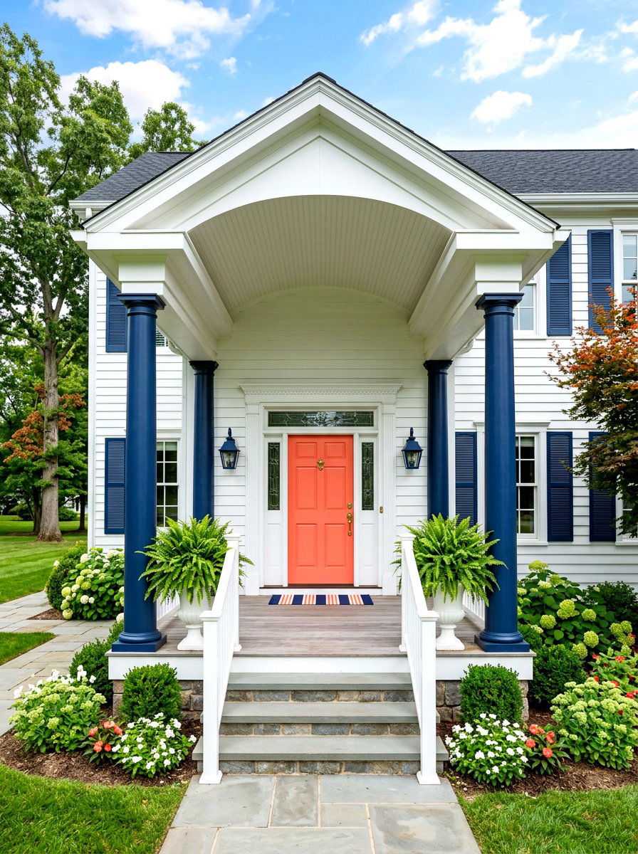 Painted Wood Portico - 30 portico ideas