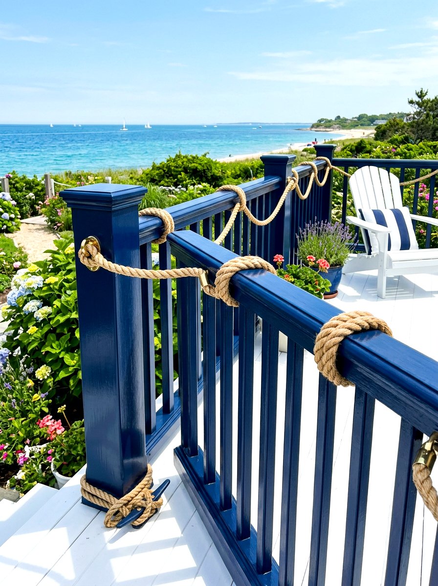 Painted Wood Railing - 30 deck railing ideas