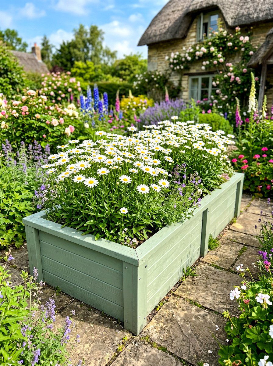 Painted Wood Raised Flower Bed - 30 raised flower bed ideas