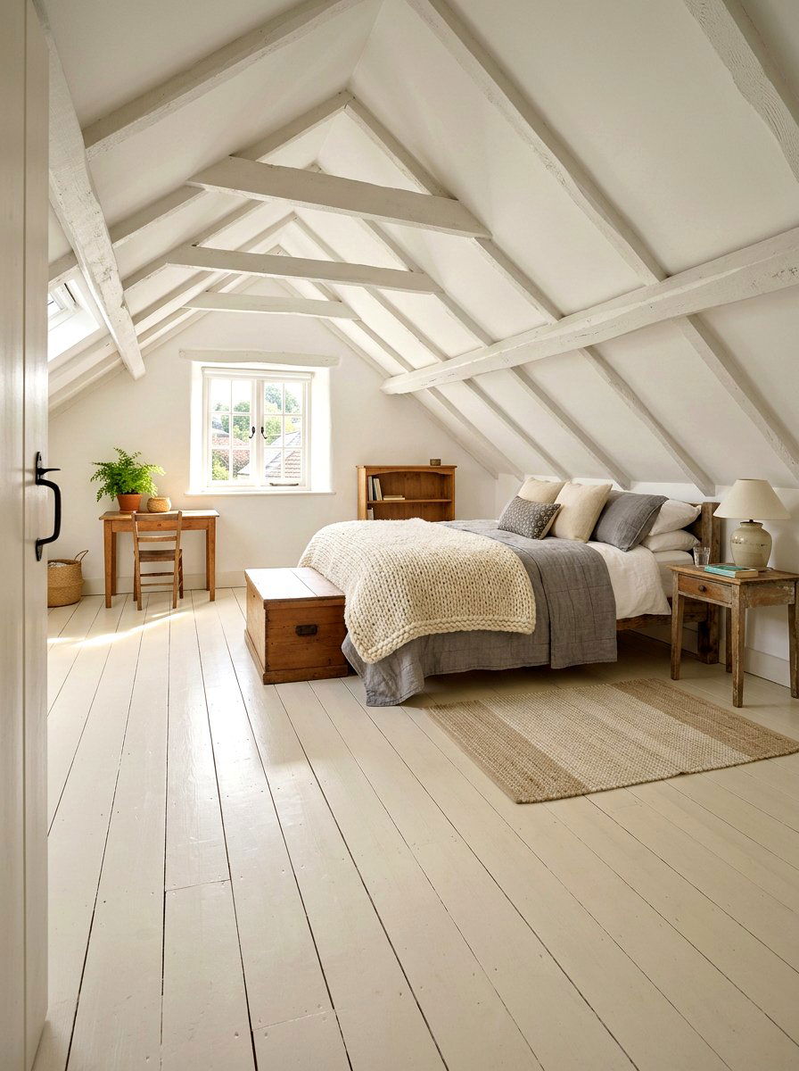 Painted attic floor - 30 painted floor ideas