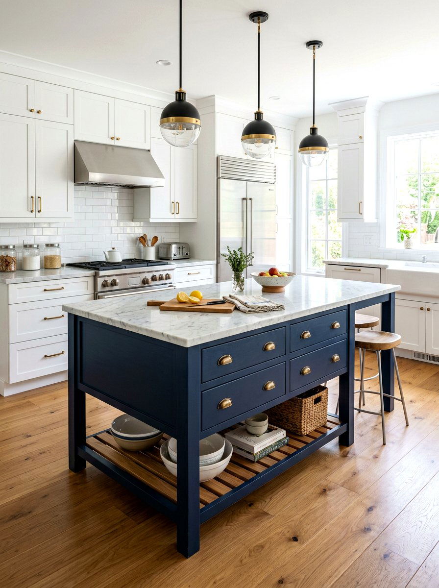Painted blue dresser kitchen island - 30 dresser in kitchen ideas