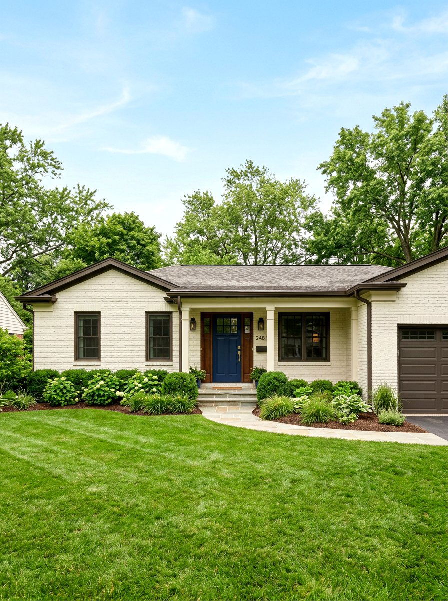 Painted brick ranch house - 30 ranch house exterior ideas