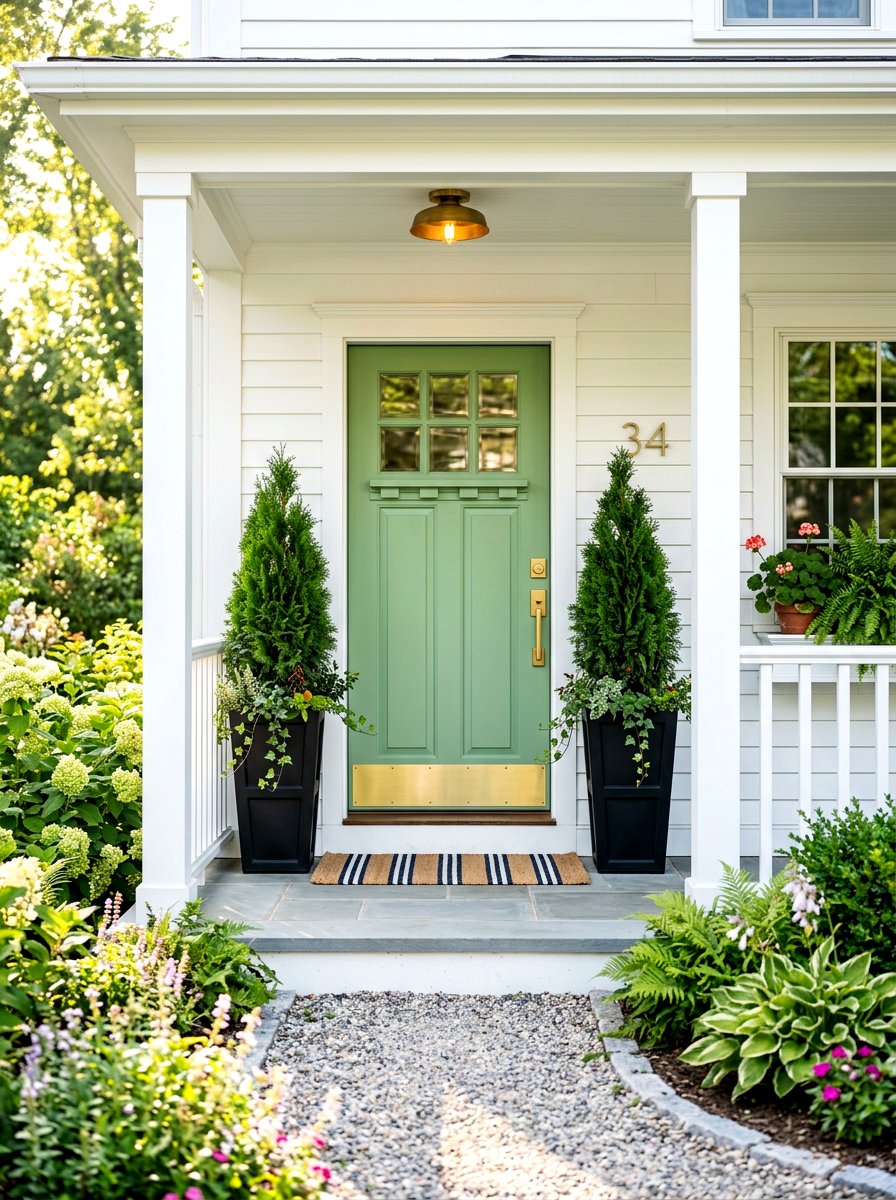 Painted front door porch - 30 front yard makeover ideas