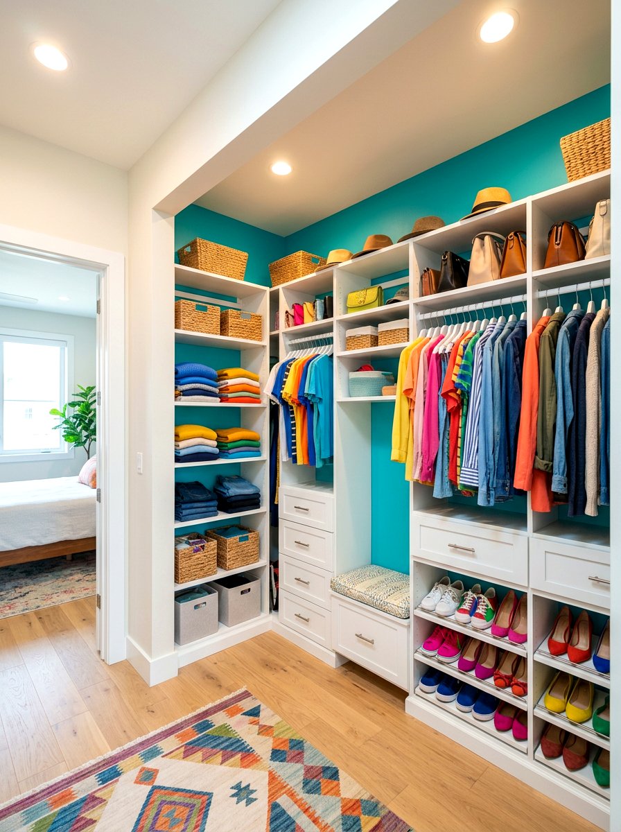 Painted interior accent wall - 30 organizing a coat closet ideas
