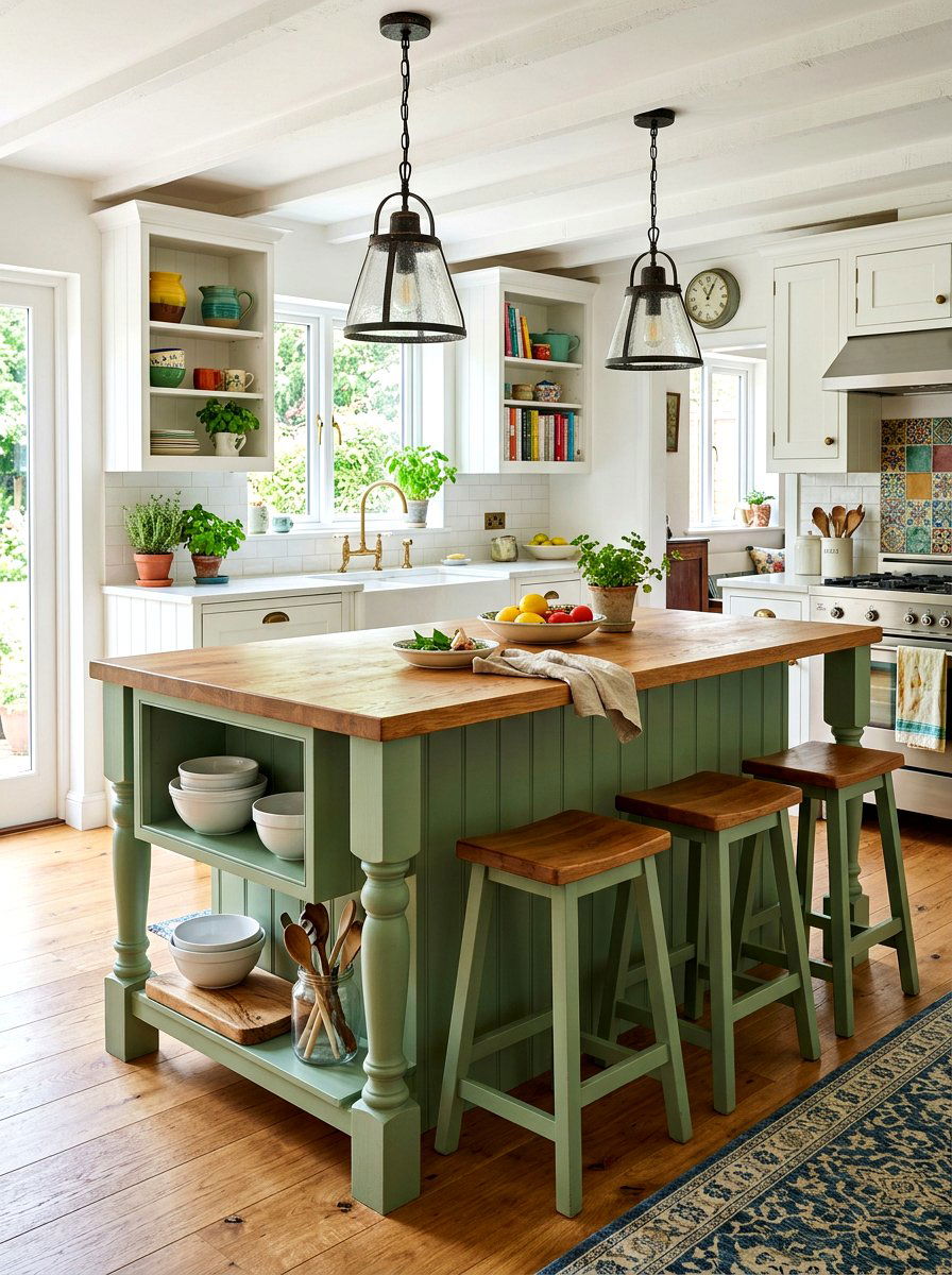 Painted kitchen island unit - 30 freestanding furniture kitchen ideas