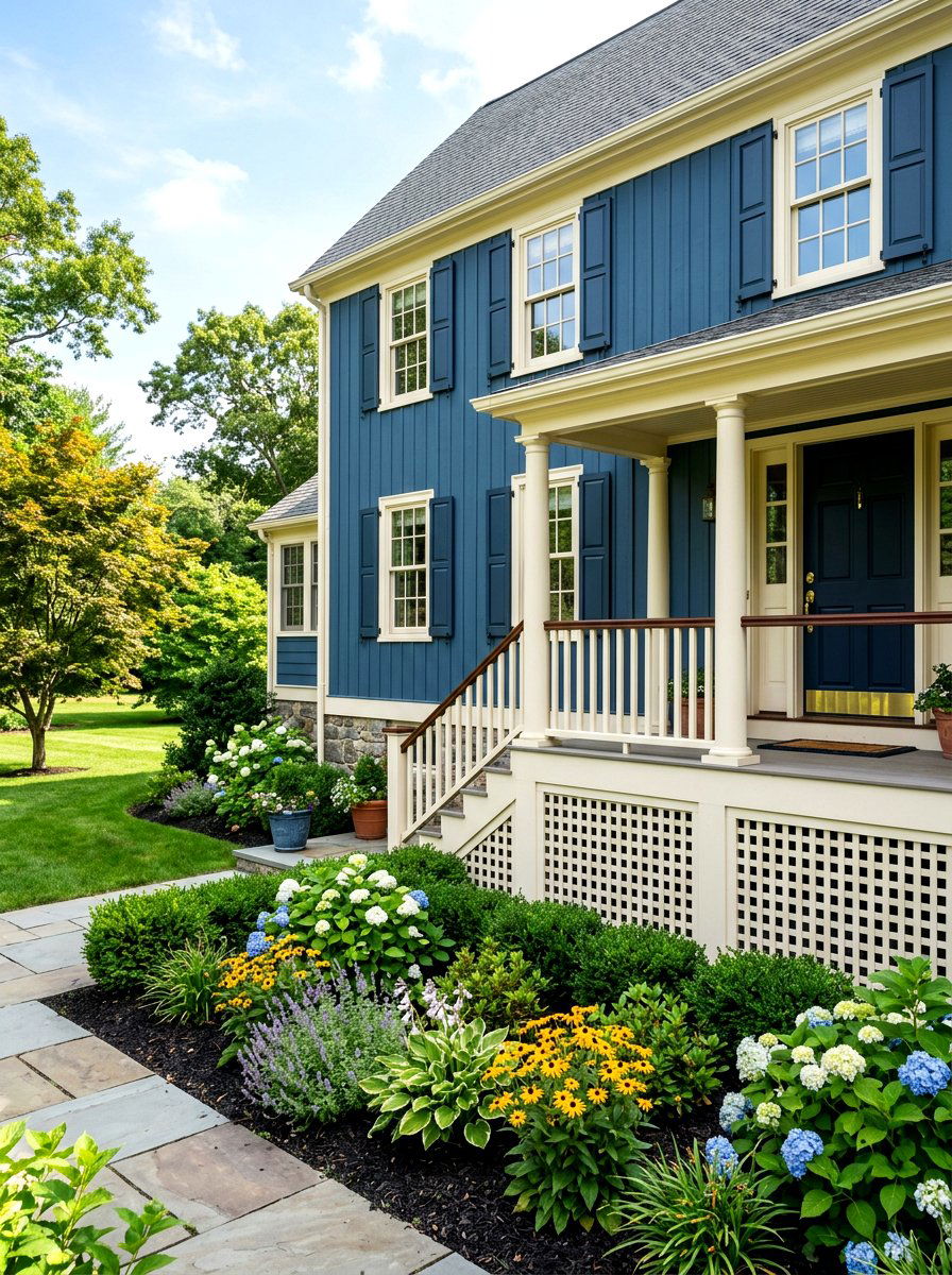 Painted lattice to match trim - 30 deck skirting lattice ideas