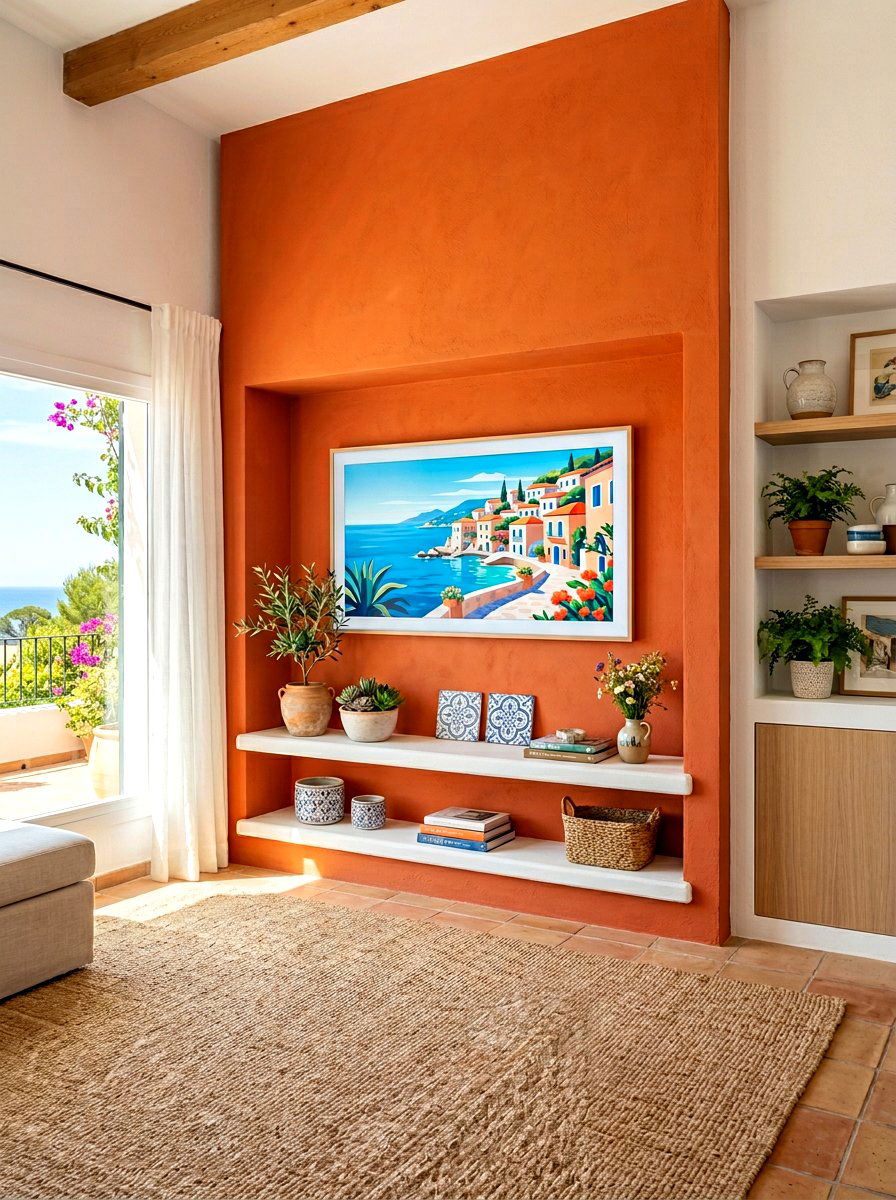 Painted media wall - 30 media wall ideas