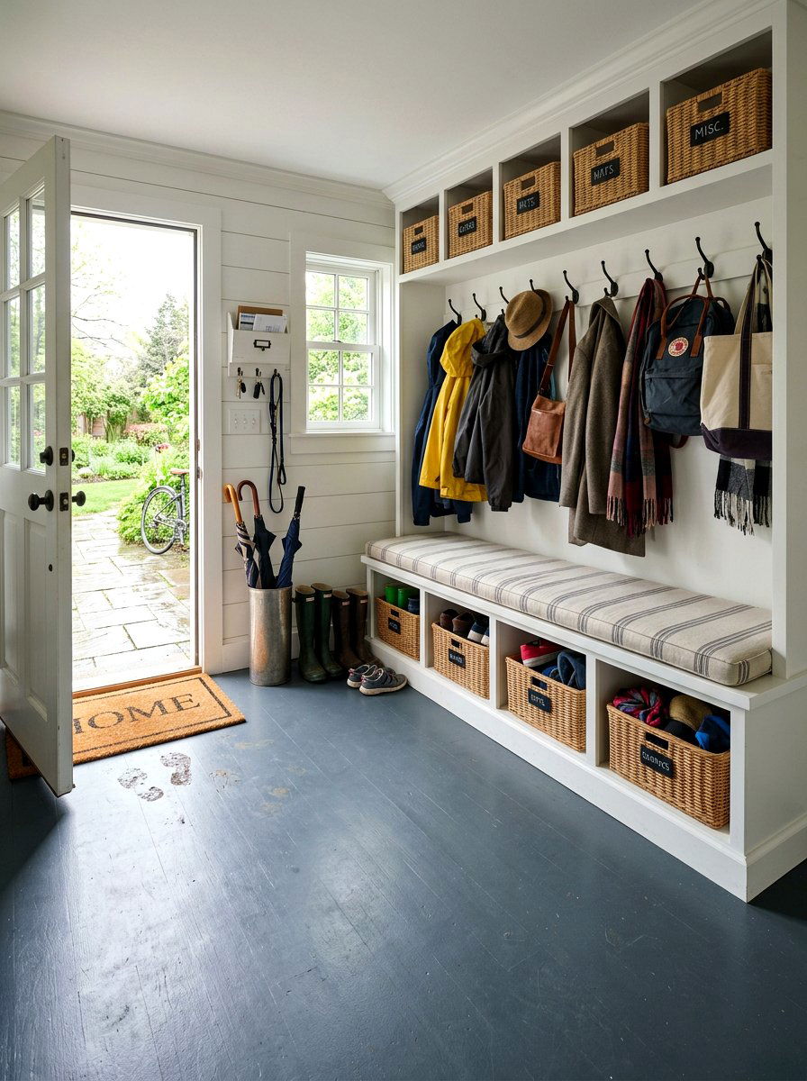 Painted mudroom floor - 30 painted floor ideas