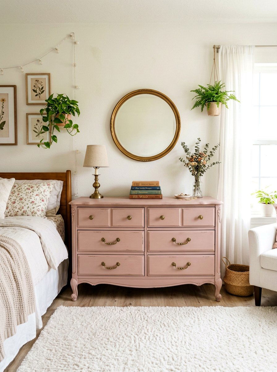 Painted vintage dresser - 30 spring refresh decor ideas