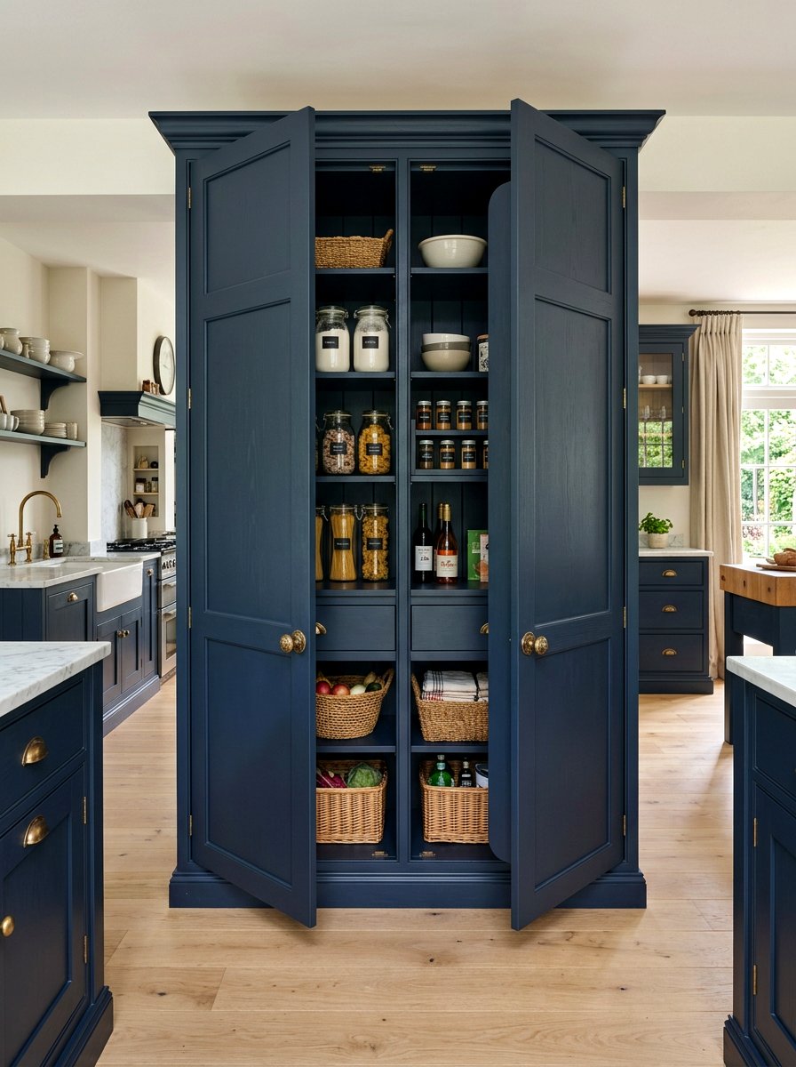 Painted wood pantry - 30 European unfitted kitchen ideas