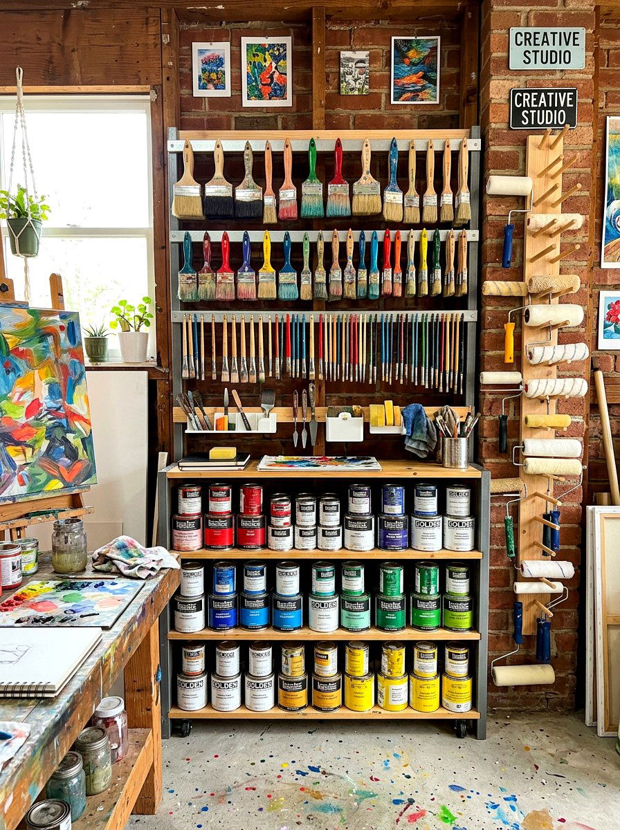 Painting Tool Rack - 30 garage pegboard ideas