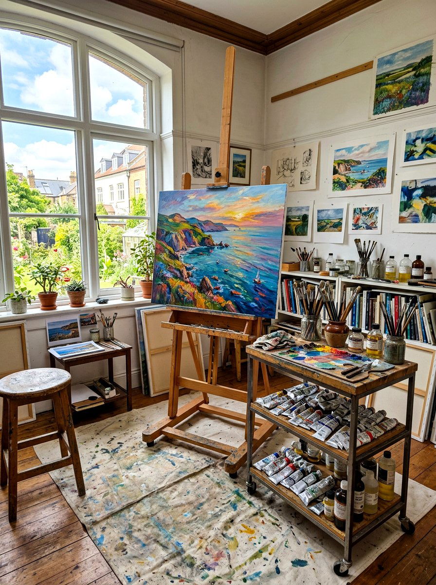 Painting and art studio corner - 30 craft corner ideas