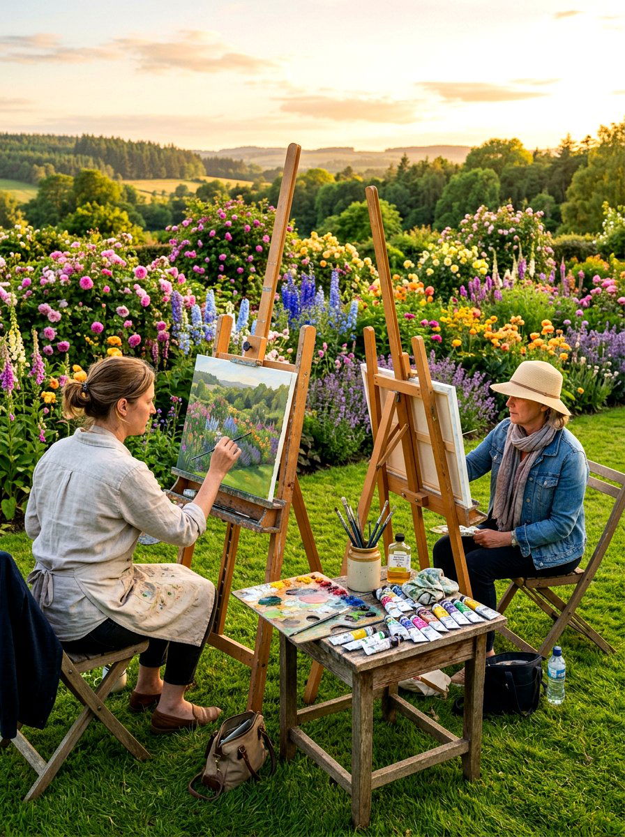 Painting setup - 30 backyard date night ideas