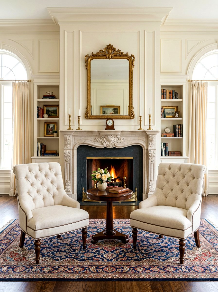 Pair of matching armless chairs - 30 armless chair living room ideas