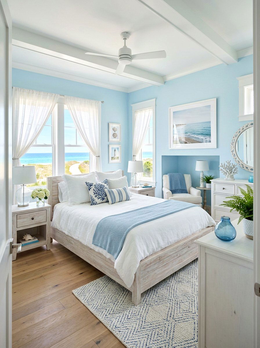 Pale Blue And White Bedroom - 30 bedroom color scheme ideas