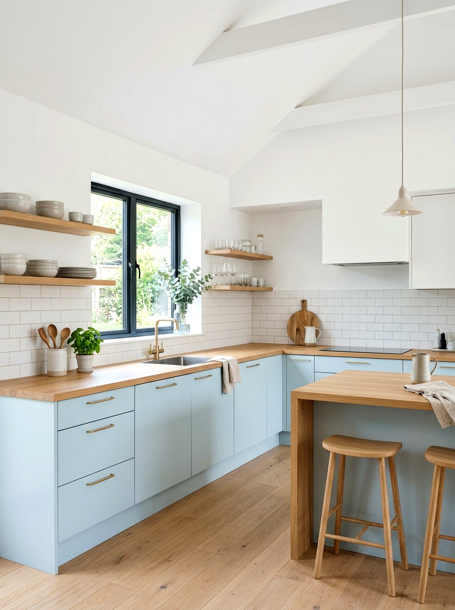Pale Blue Kitchen Accents - 30 scandi kitchen ideas