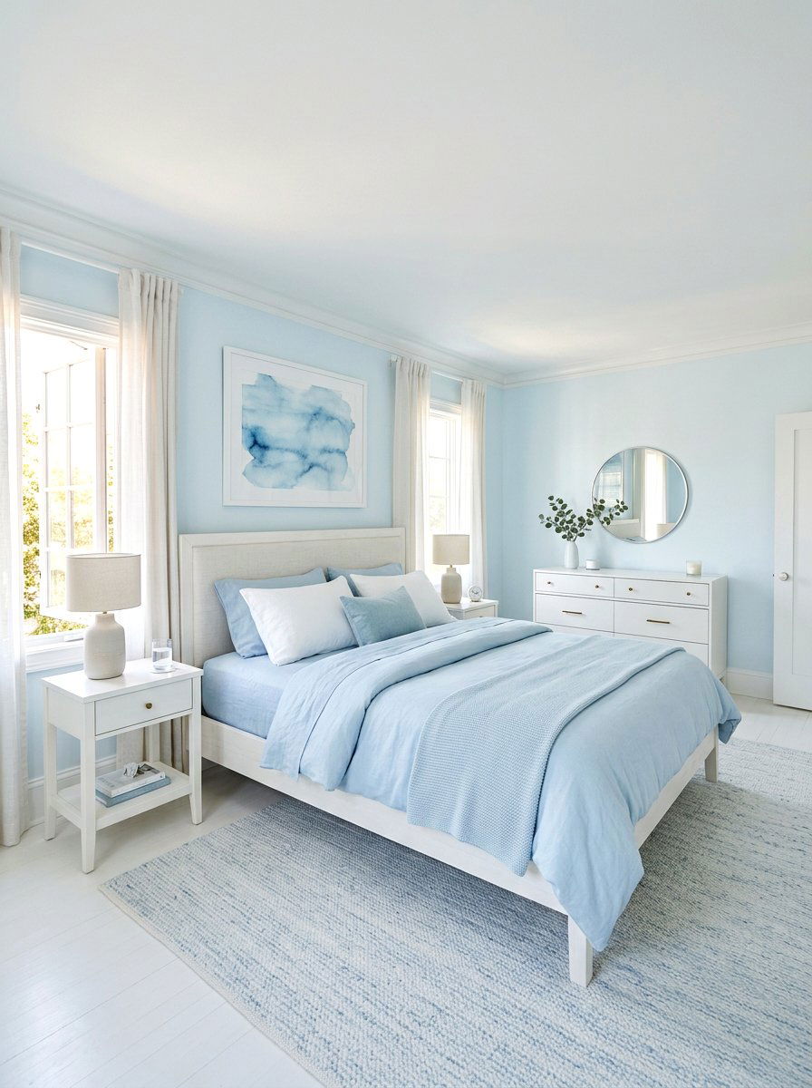 Pale Blue Serene Bedroom - 30 ocean blue bedroom ideas
