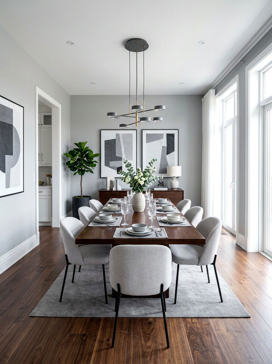 Pale Gray Dining Room - 30 dining room color ideas