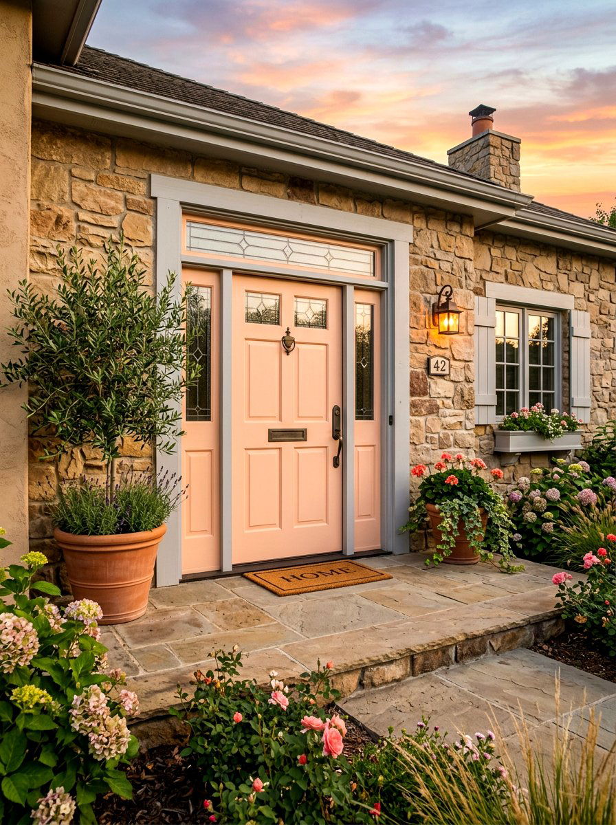 Pale Peach Front Door - 30 front door paint color ideas