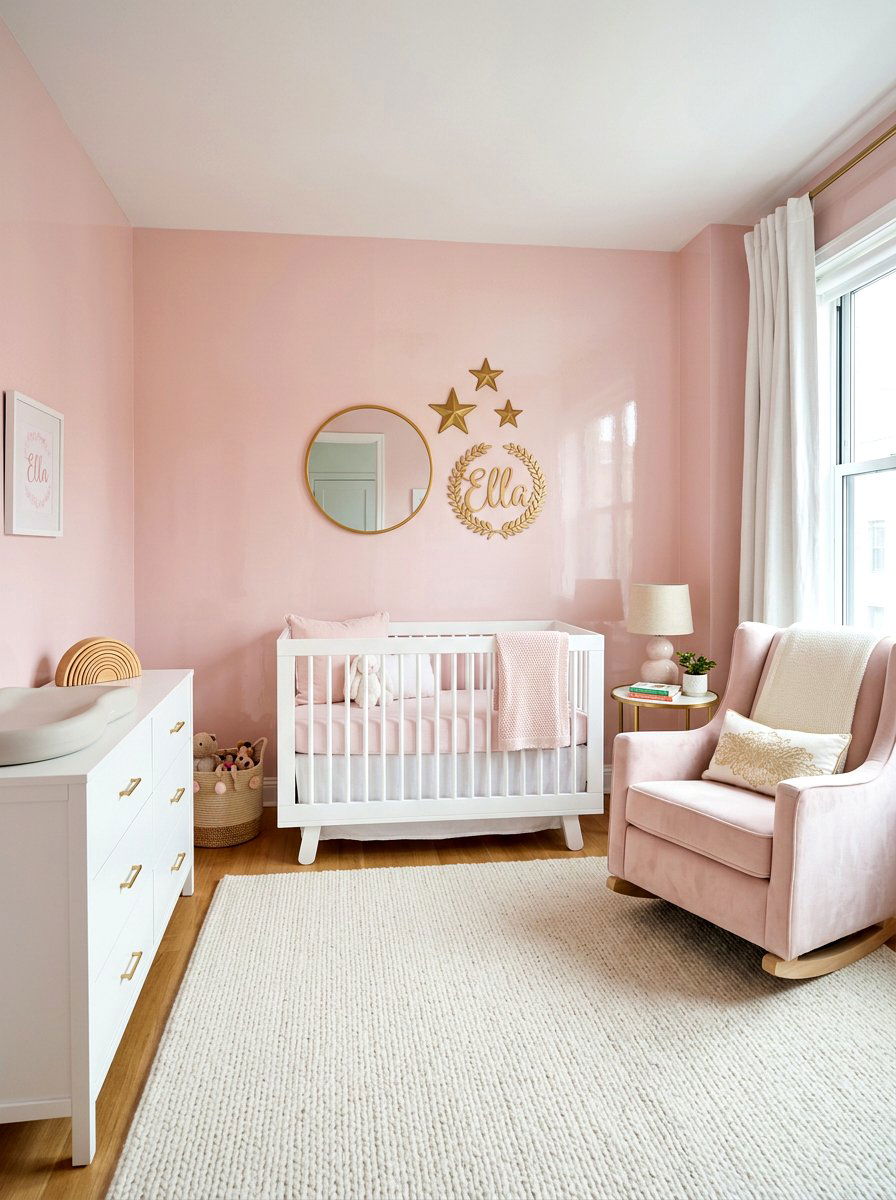 Pale Pink Lacquer Nursery - 30 lacquered room ideas