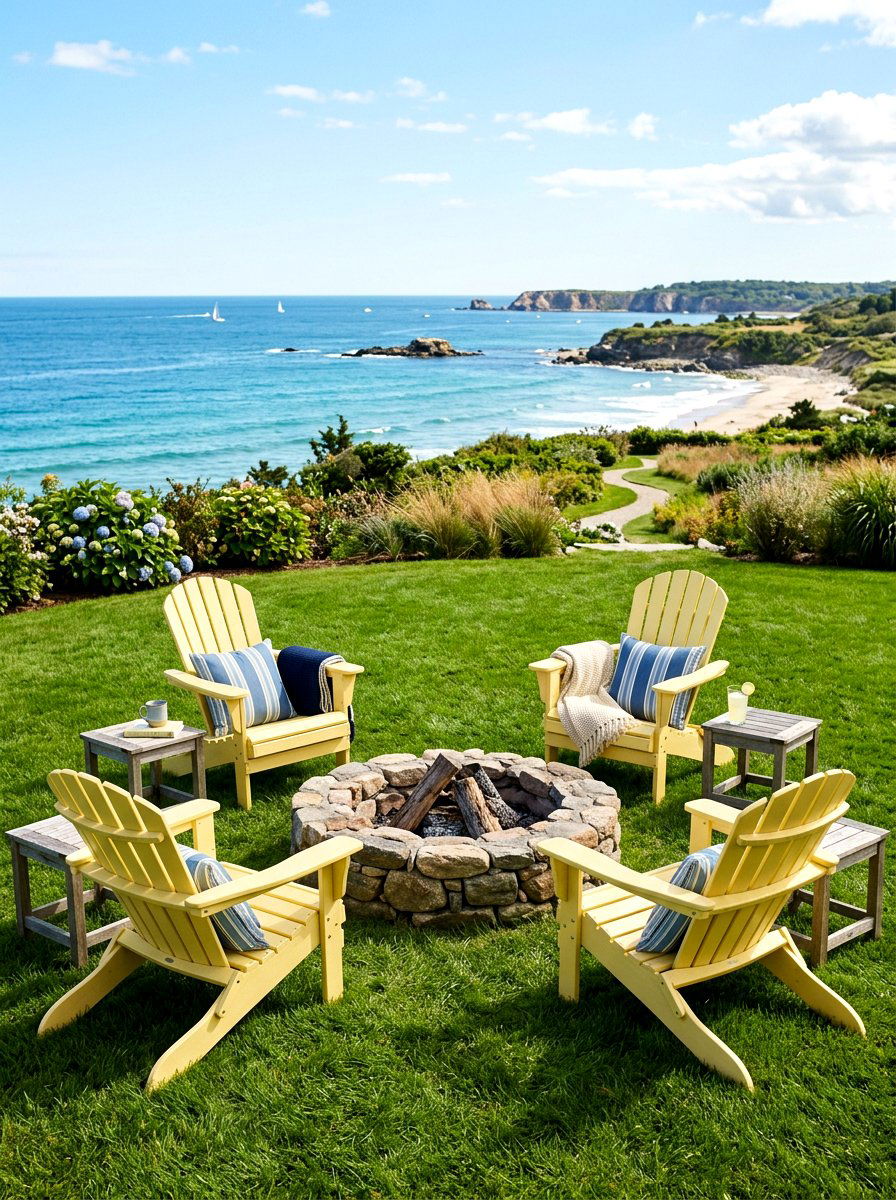Pale Yellow Adirondack Chairs - 30 butter yellow patio decor ideas