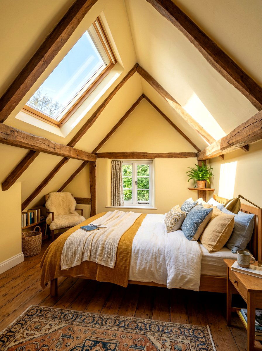 Pale Yellow Attic Bedroom - 30 soft yellow bedroom ideas