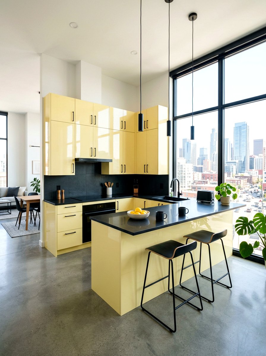 Pale Yellow Contemporary Kitchen - 30 muted yellow kitchen ideas