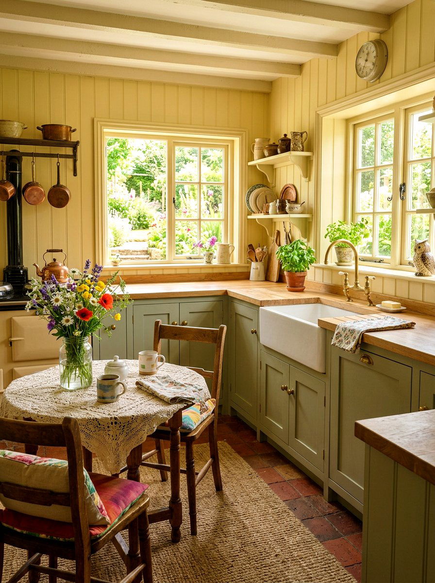 Pale Yellow Cottage Kitchen - 30 muted yellow kitchen ideas