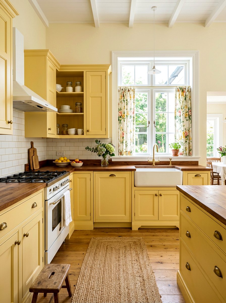 Pale Yellow Kitchen Cabinets - 30 painted kitchen cabinet ideas